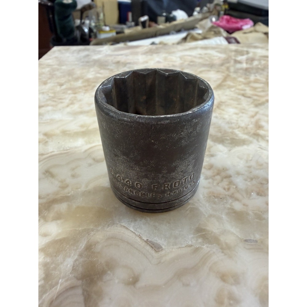 Vintage Proto Tools 5440 Shallow Socket 1-1/4" SAE 1/2" Drive 12-Point USA